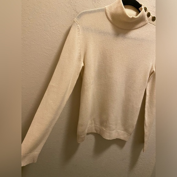 Ralph Lauren Purple Label Wool Mock Neck Long Sleeve Button Sweater Size S - Picture 6 of 10